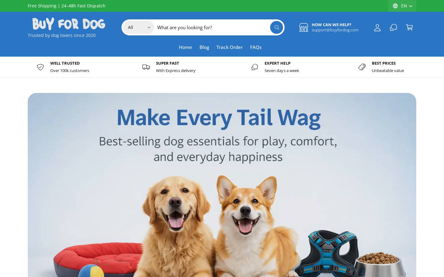 buyfordog.com homepage screenshot