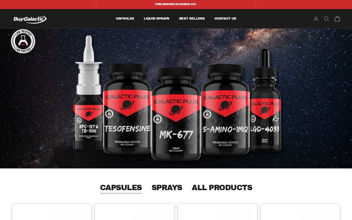 buygalactic.com homepage screenshot