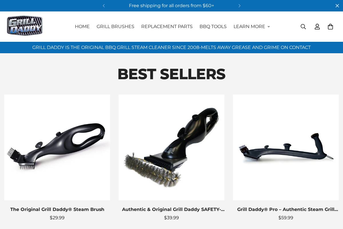 Grill Daddy homepage screenshot