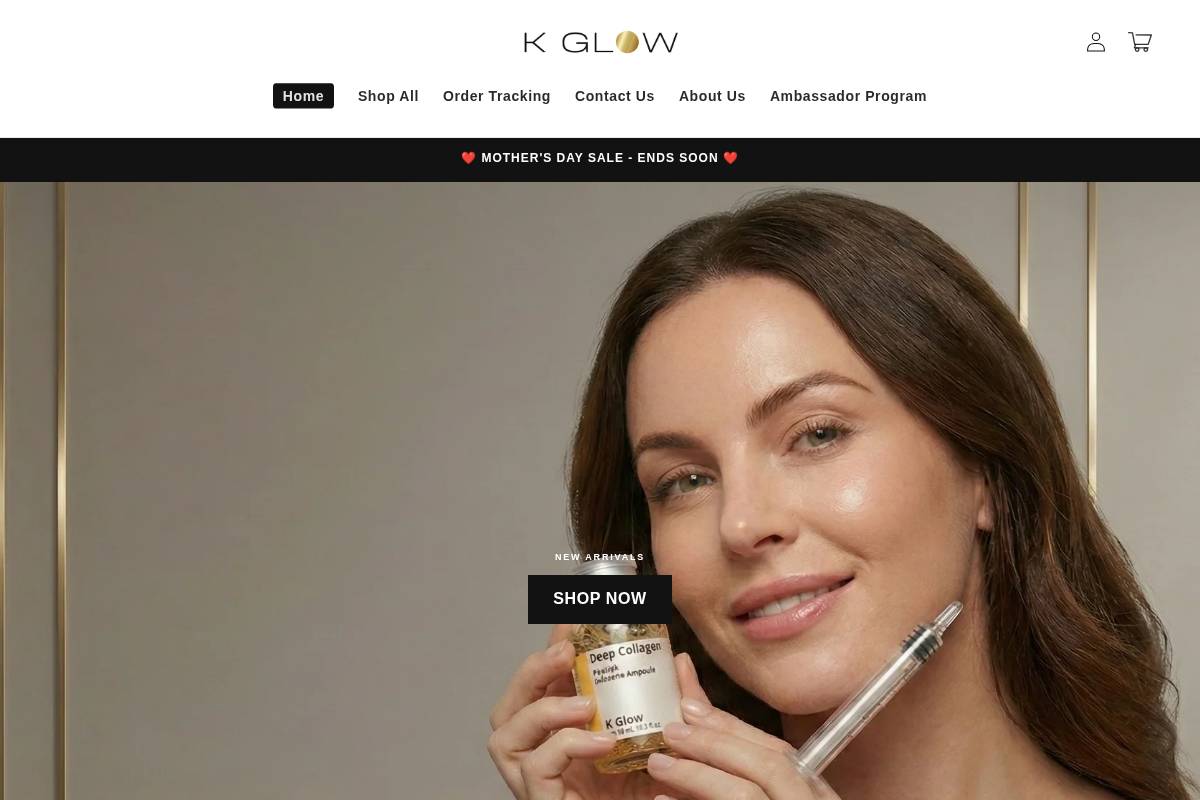 buykglow.com homepage screenshot