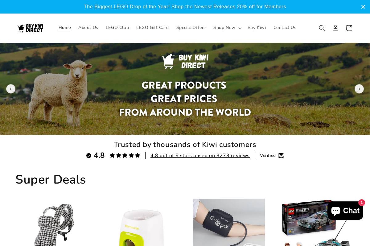 Buykiwidirect homepage screenshot