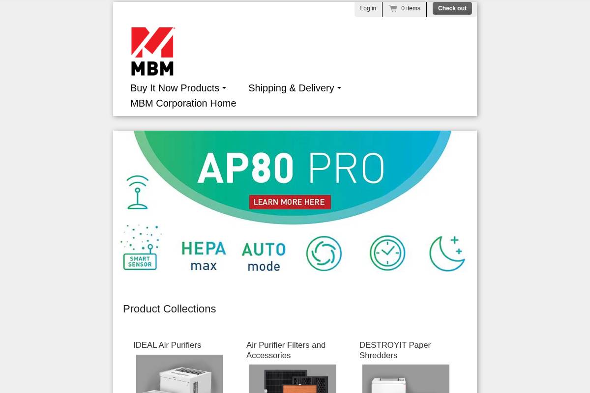 buymbmshredders.com homepage screenshot