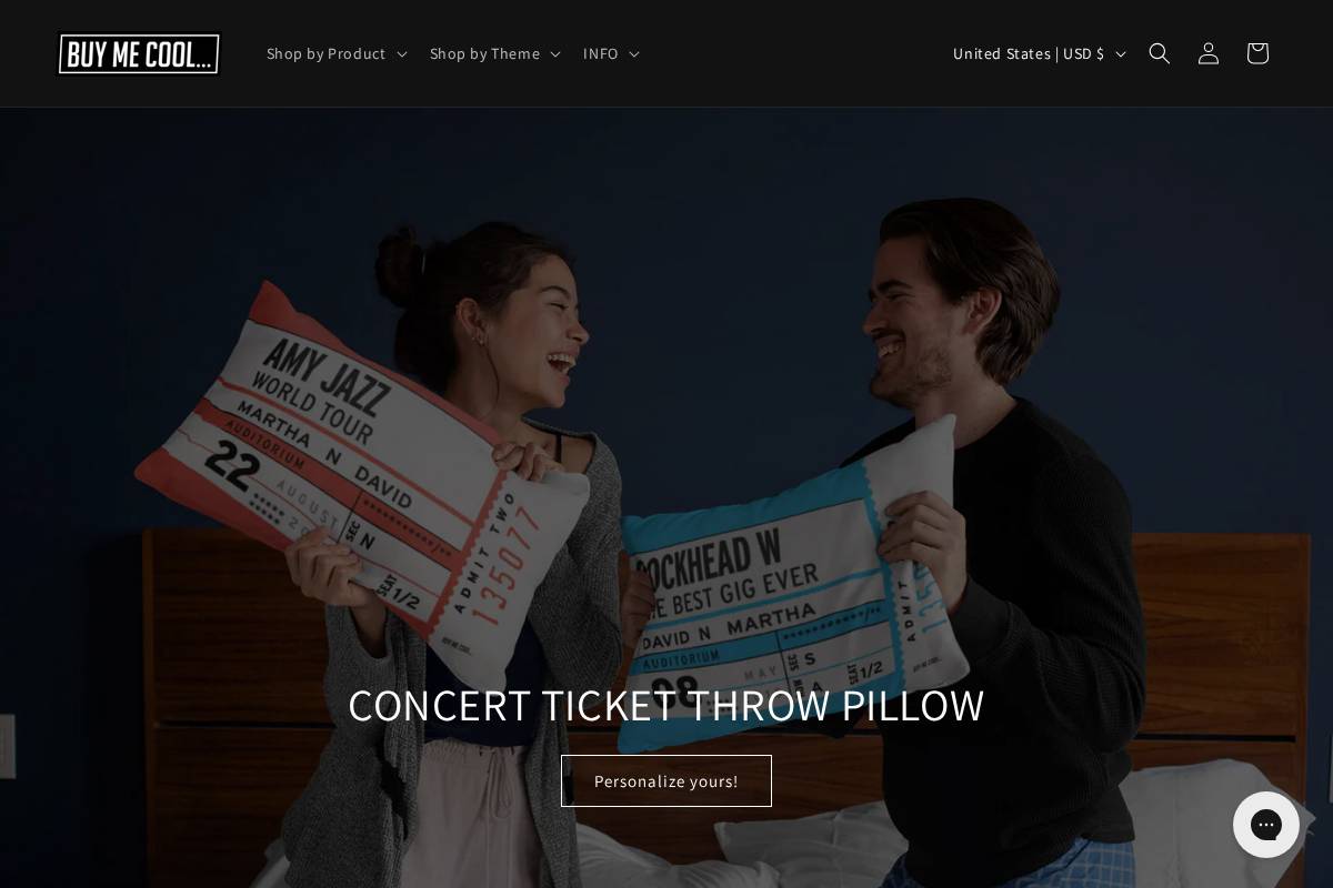 Buy me cool homepage screenshot