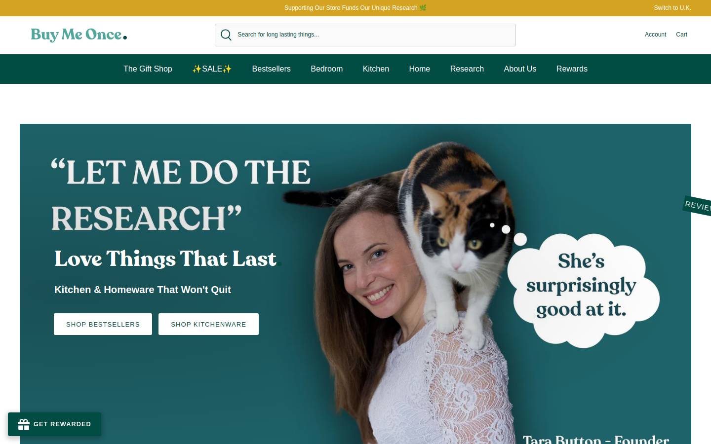 Buy Me Once UK homepage screenshot