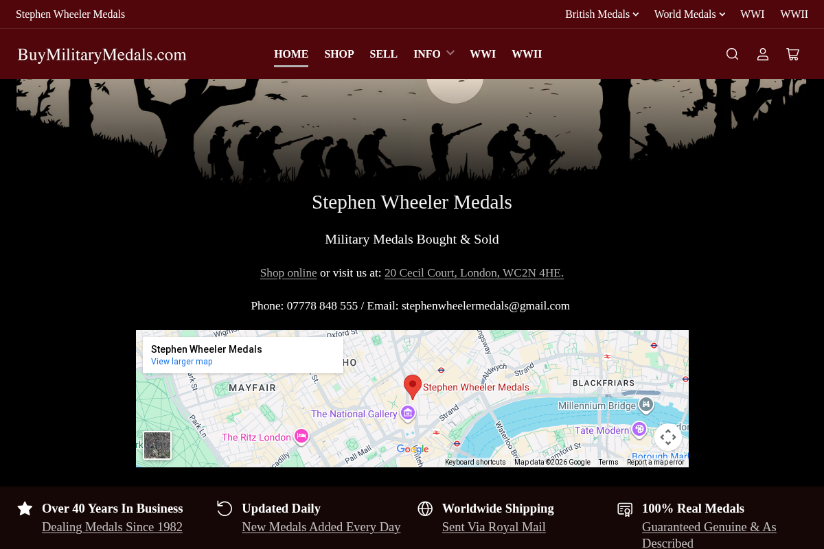 BuyMilitaryMedals.com homepage screenshot