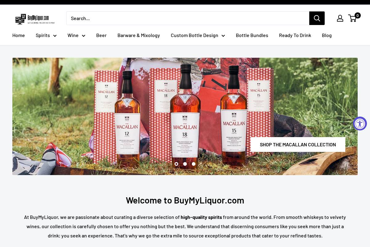 buymyliquor.com homepage screenshot