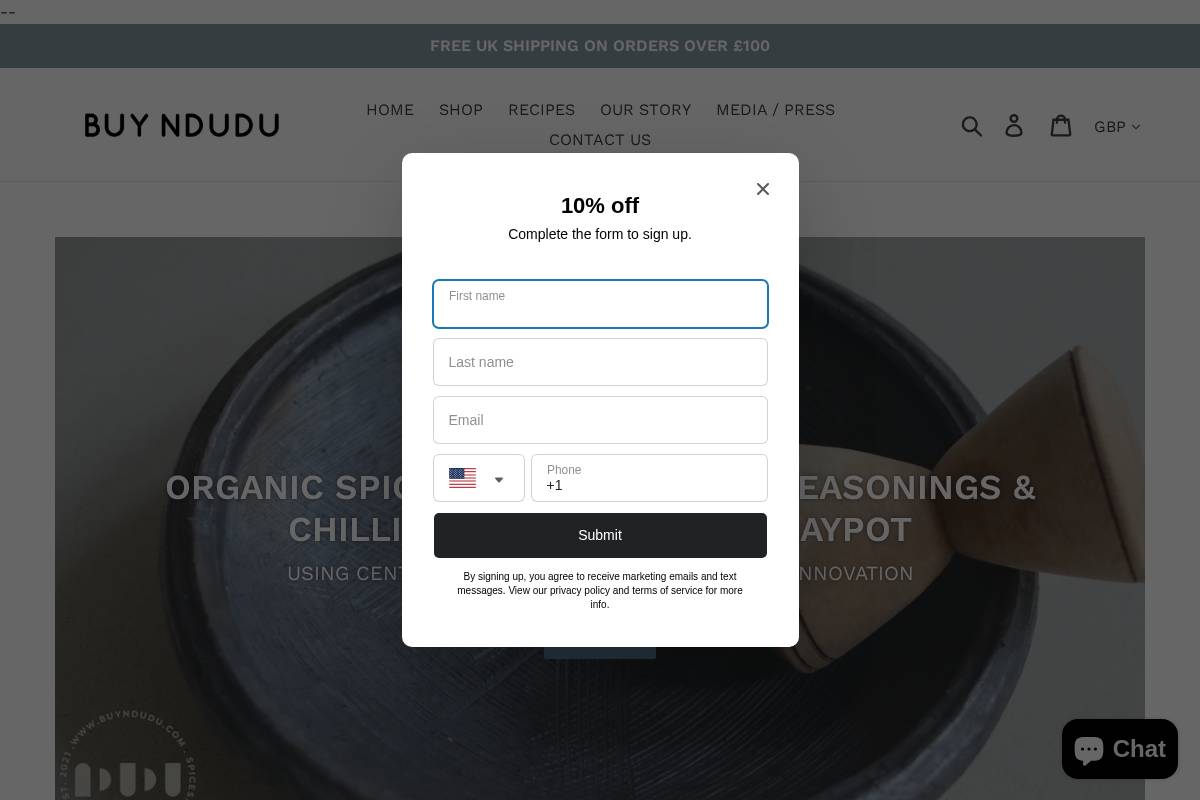 Buy Ndudu Ltd homepage screenshot
