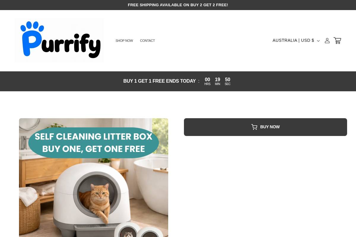 buypurrify.com homepage screenshot
