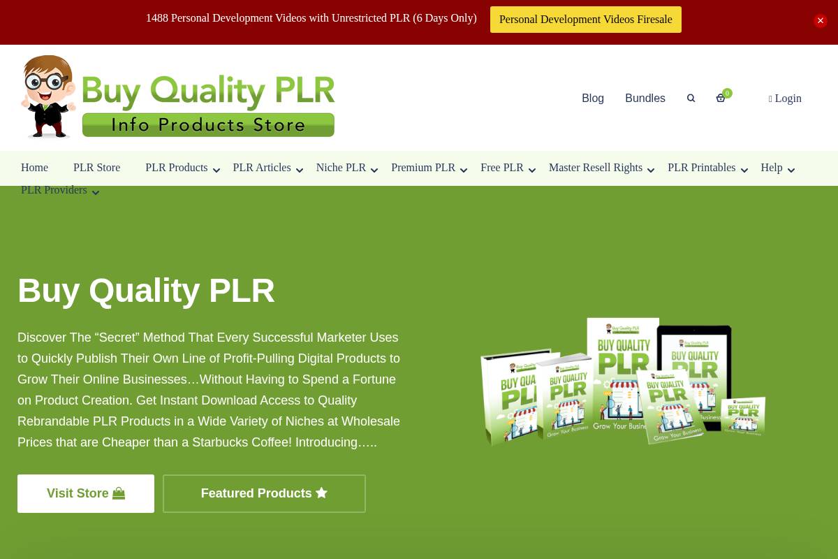 buyqualityplr.com homepage screenshot