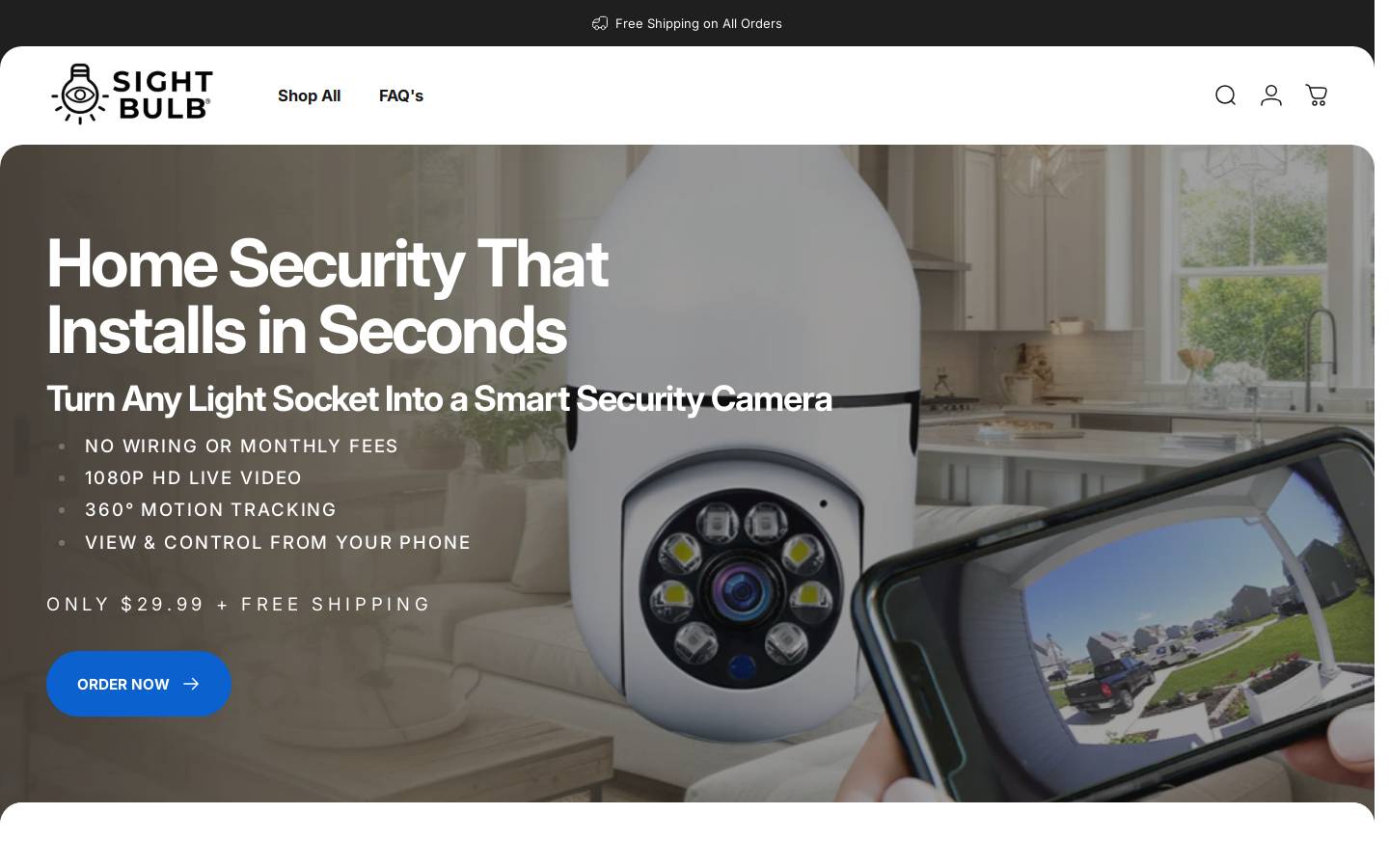 Buysightbulb homepage screenshot