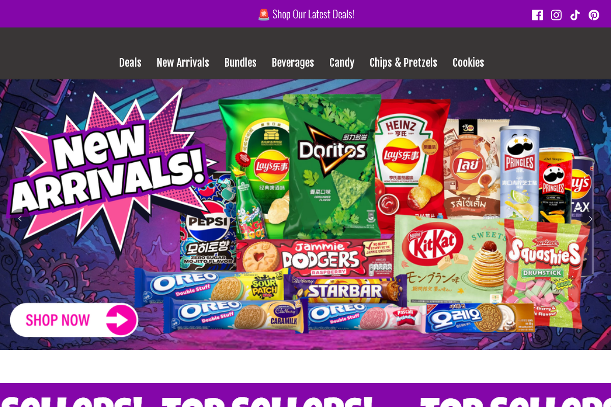 Galactic Snacks homepage screenshot