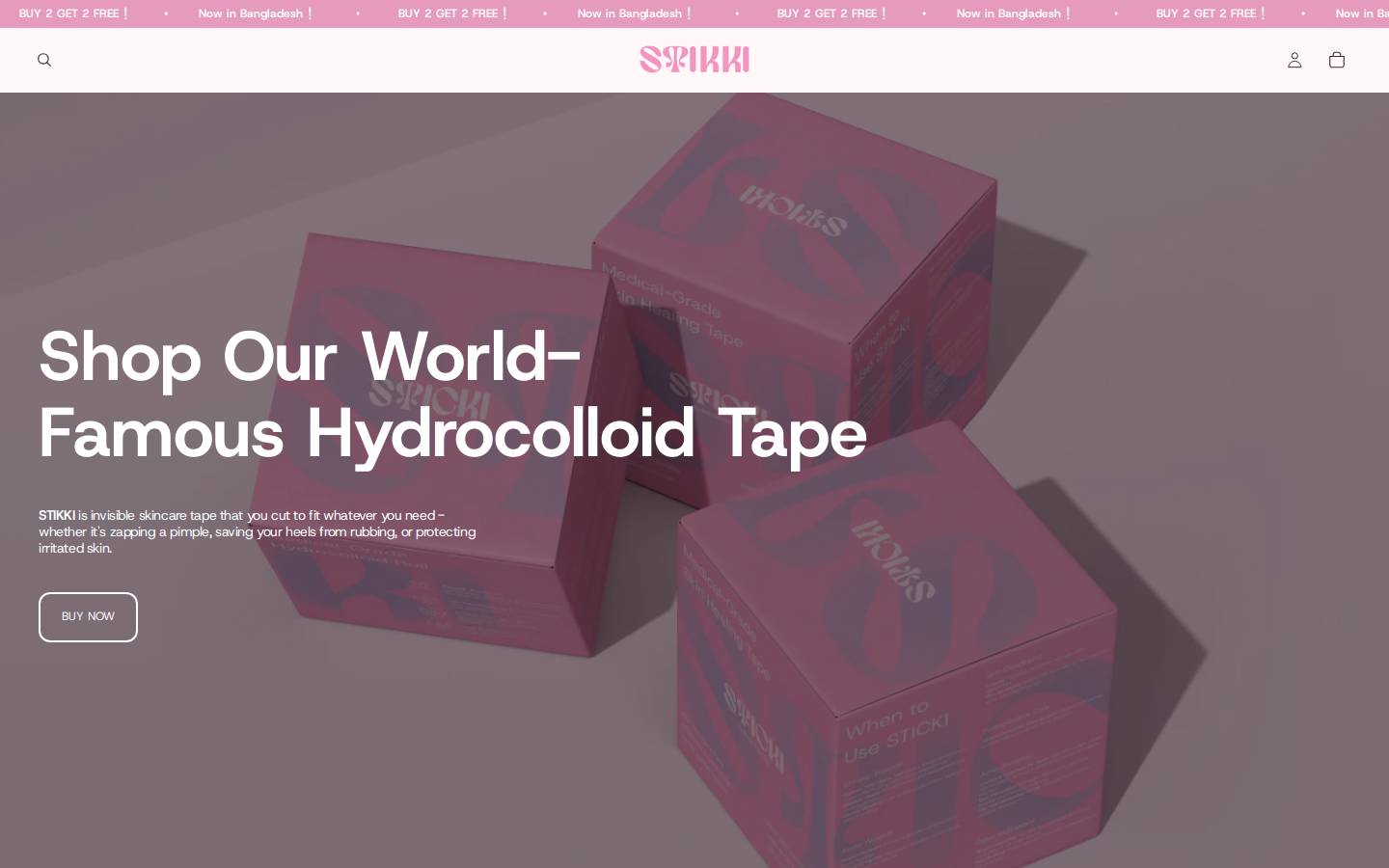 buystikki.com homepage screenshot