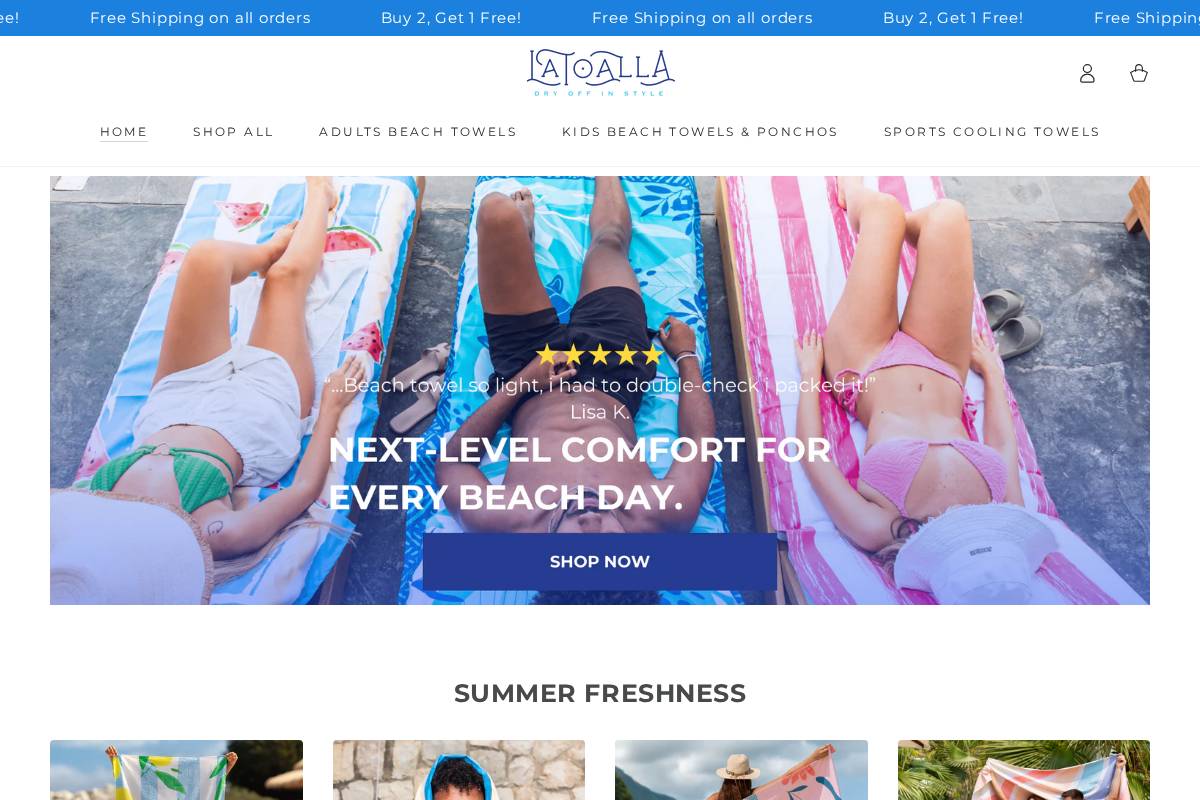 buytoalla.com homepage screenshot