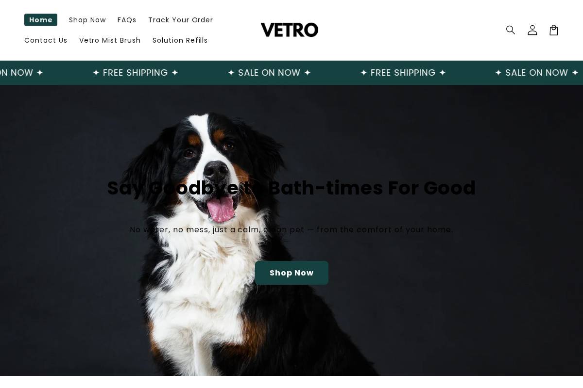 buyvetro.com homepage screenshot