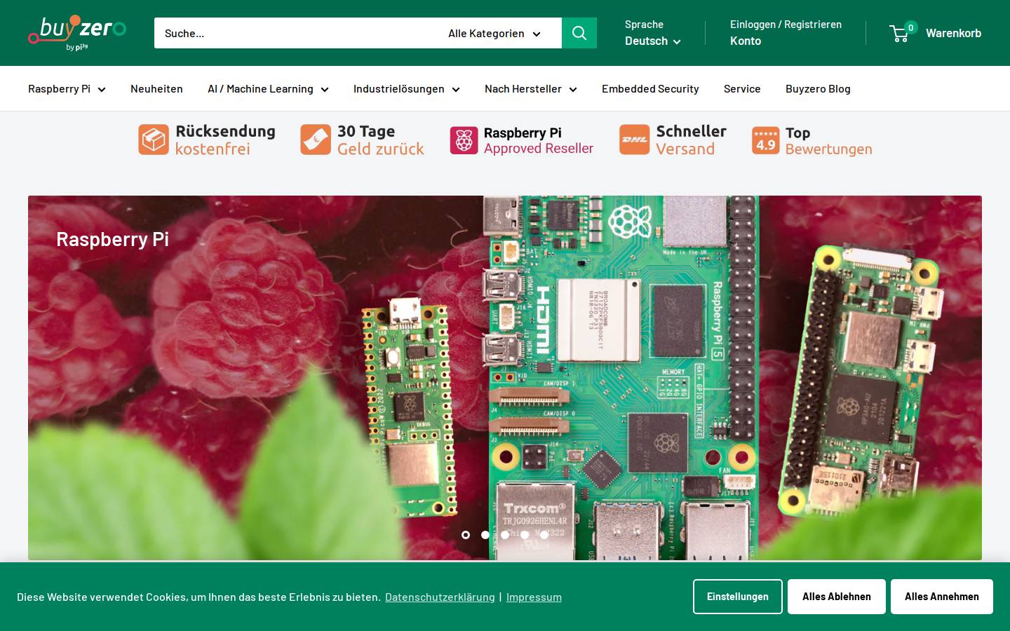 Buyzero homepage screenshot