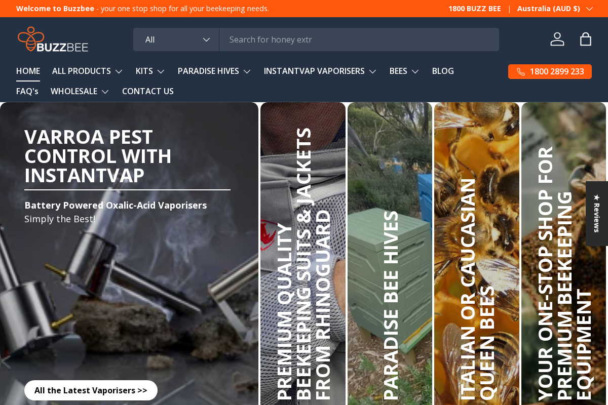 Buzzbee Beekeeping homepage screenshot