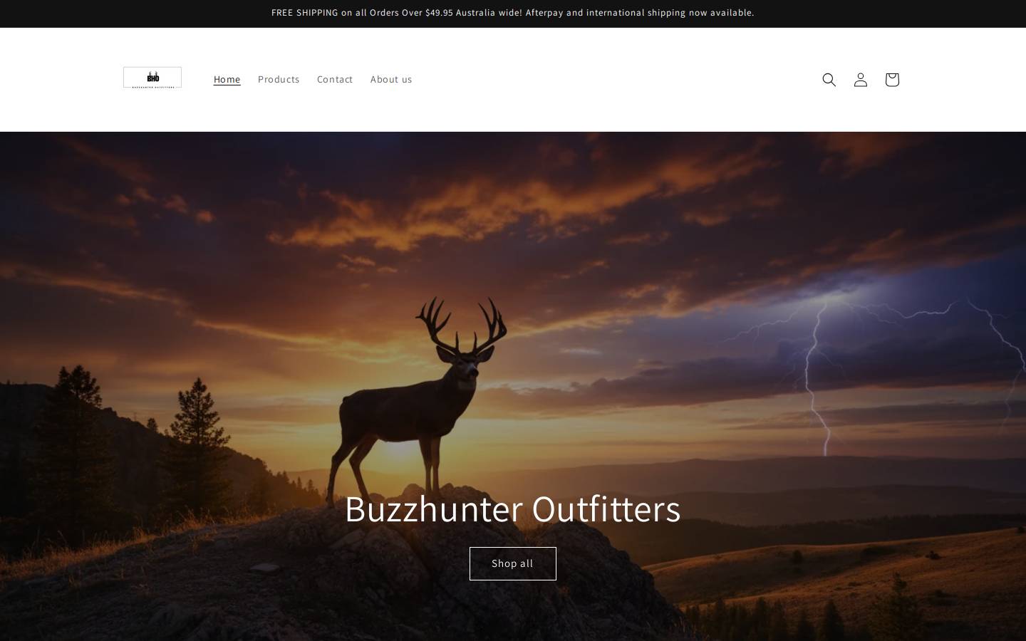 buzzhunteroutfitters.com homepage screenshot