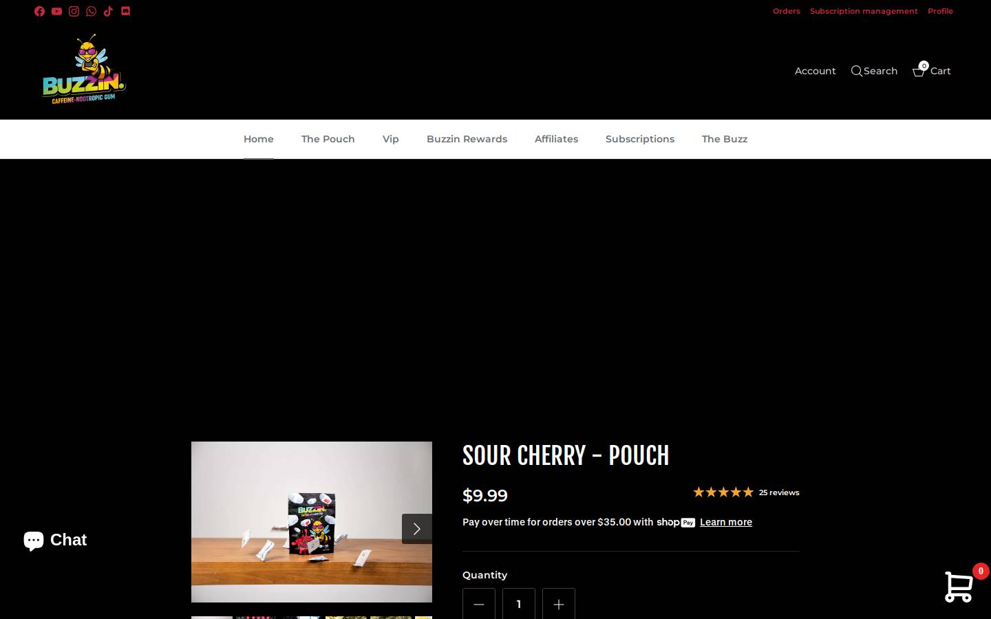 buzzin.store homepage screenshot