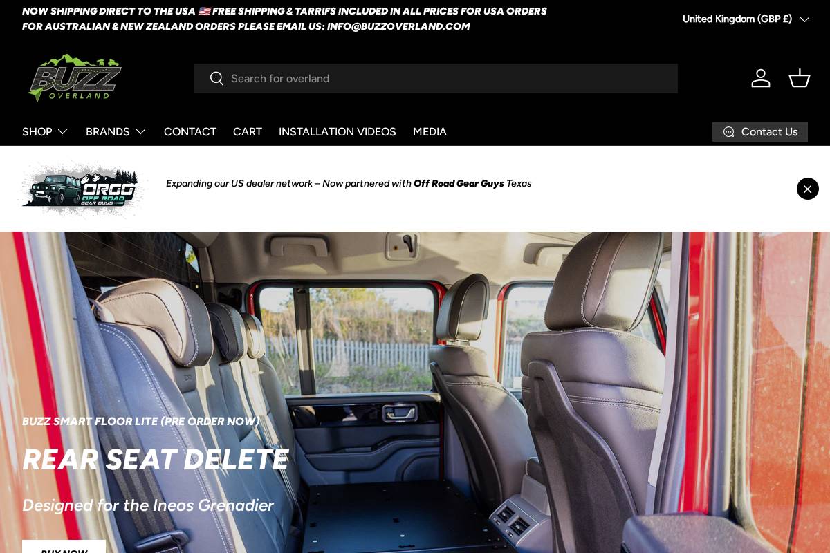 Buzzoverland homepage screenshot