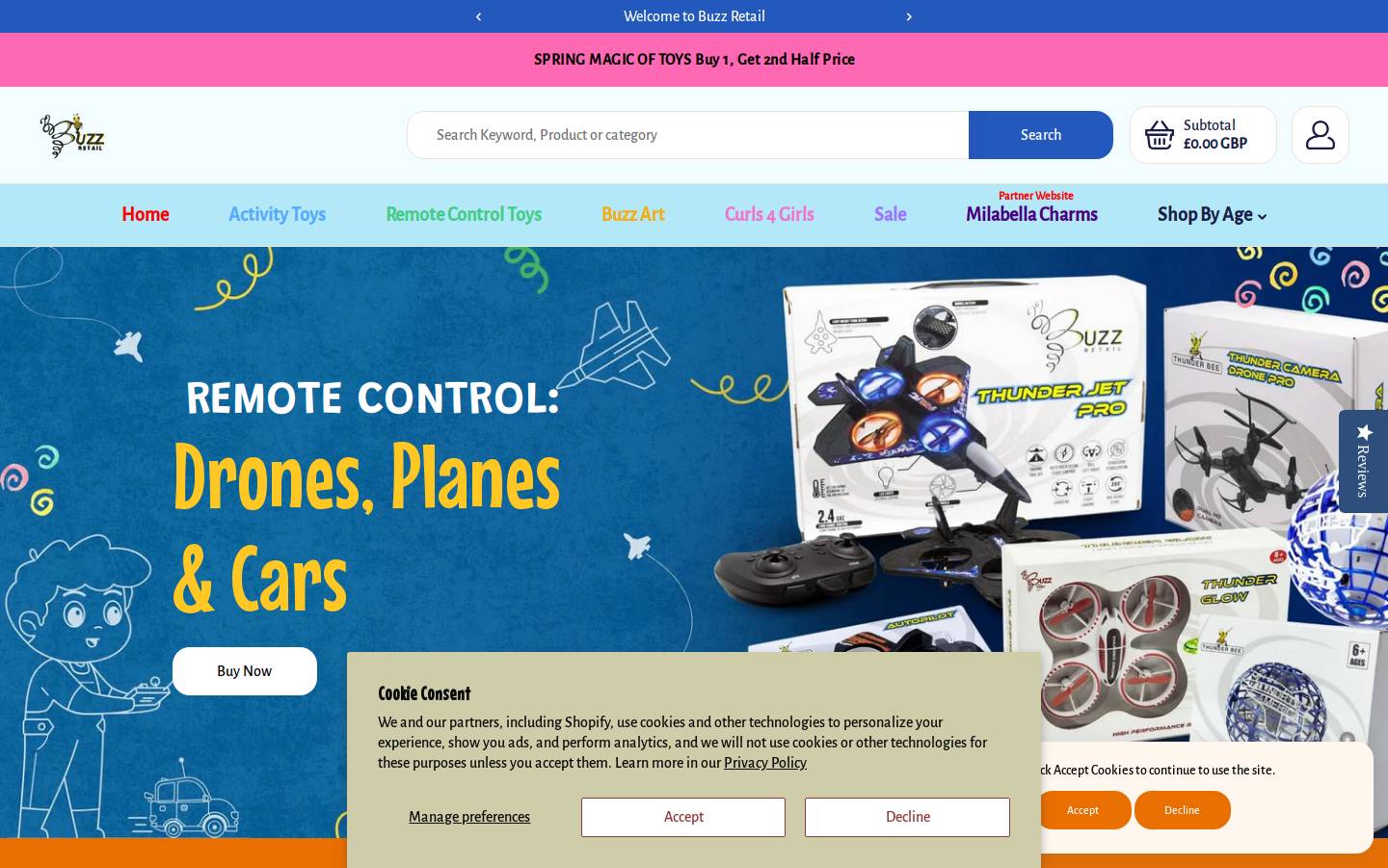 Buzzretail homepage screenshot