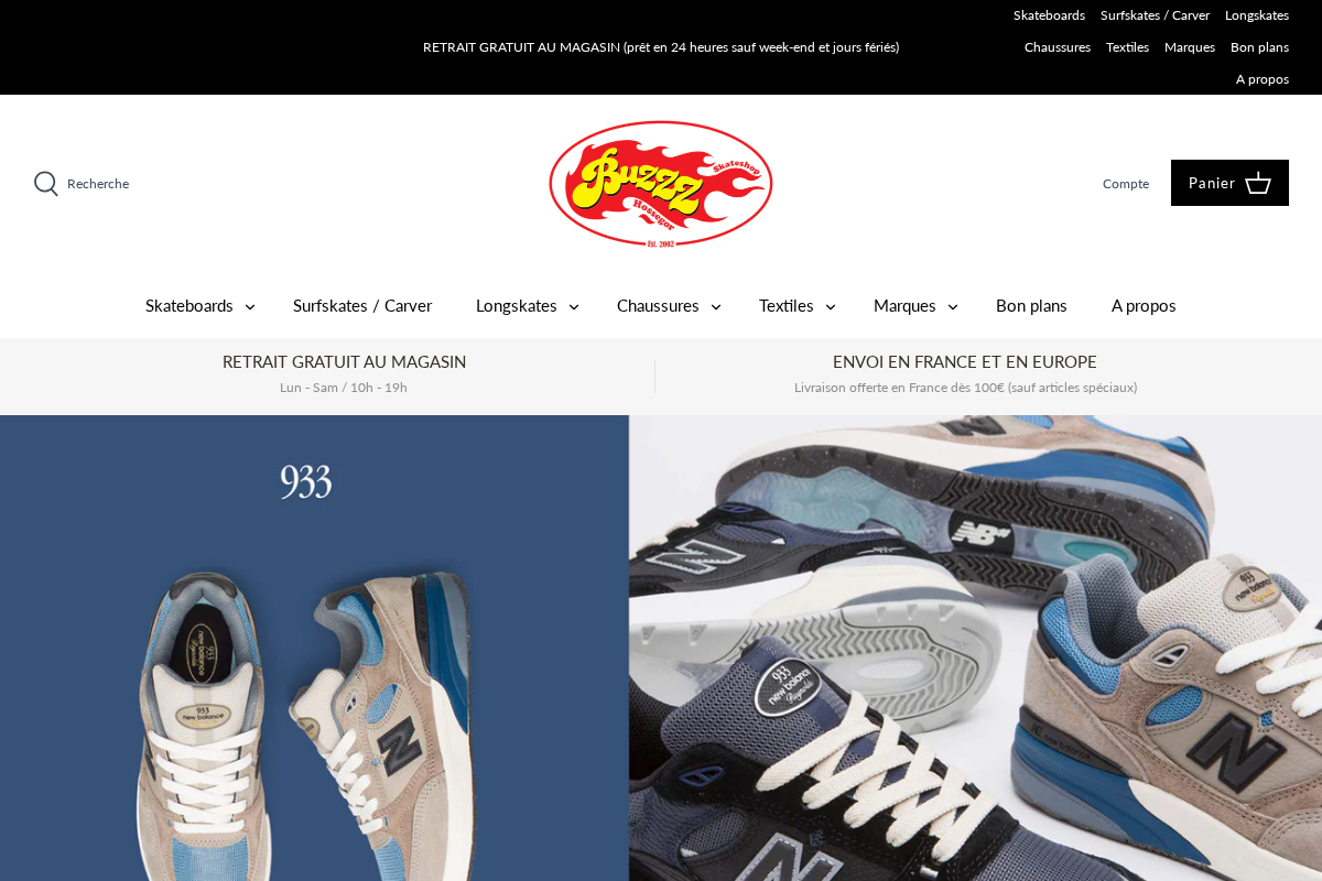 Buzzz Skateshop homepage screenshot