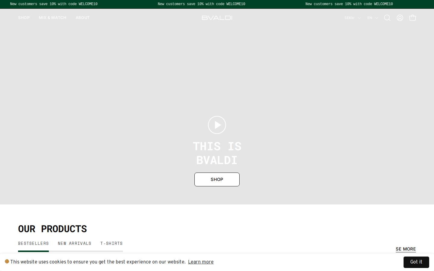 Bvaldi homepage screenshot