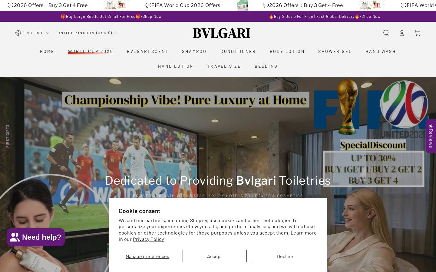 bvlgaritoiletries.com homepage screenshot