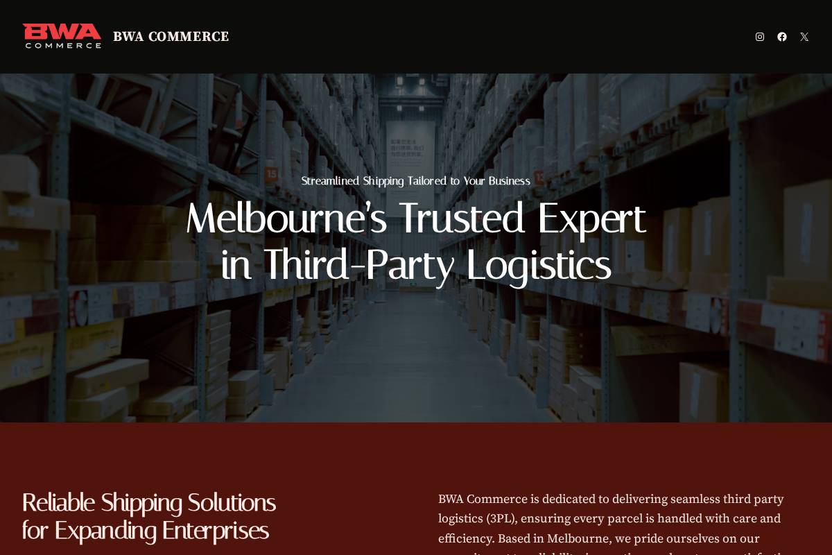 bwacommerce.com homepage screenshot