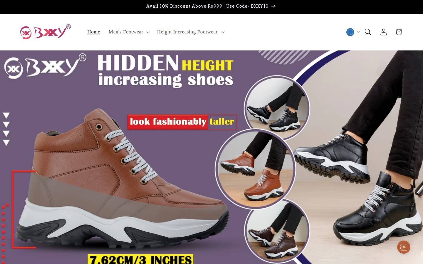 Bxxyshoe homepage screenshot