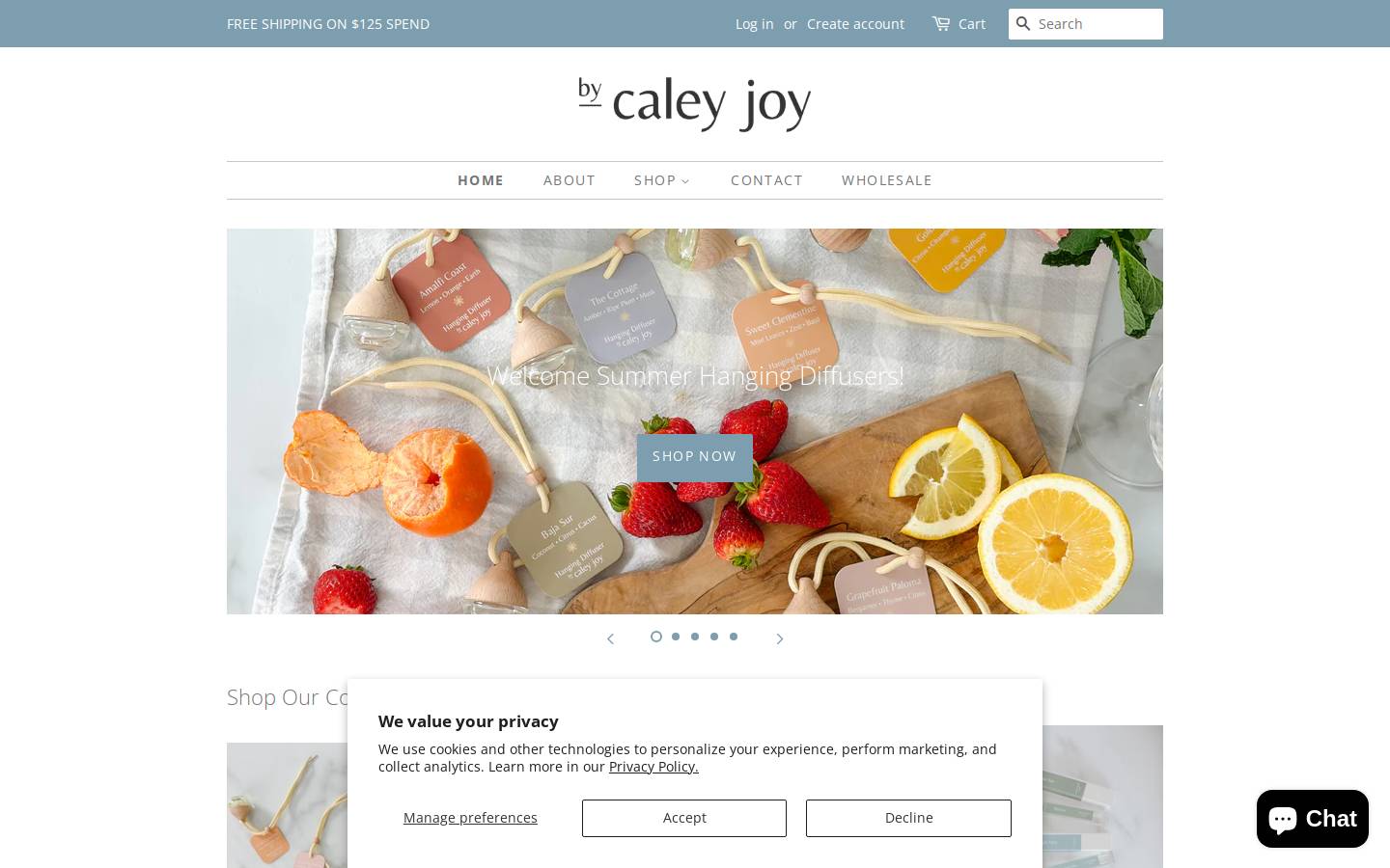 bycaleyjoy.com homepage screenshot