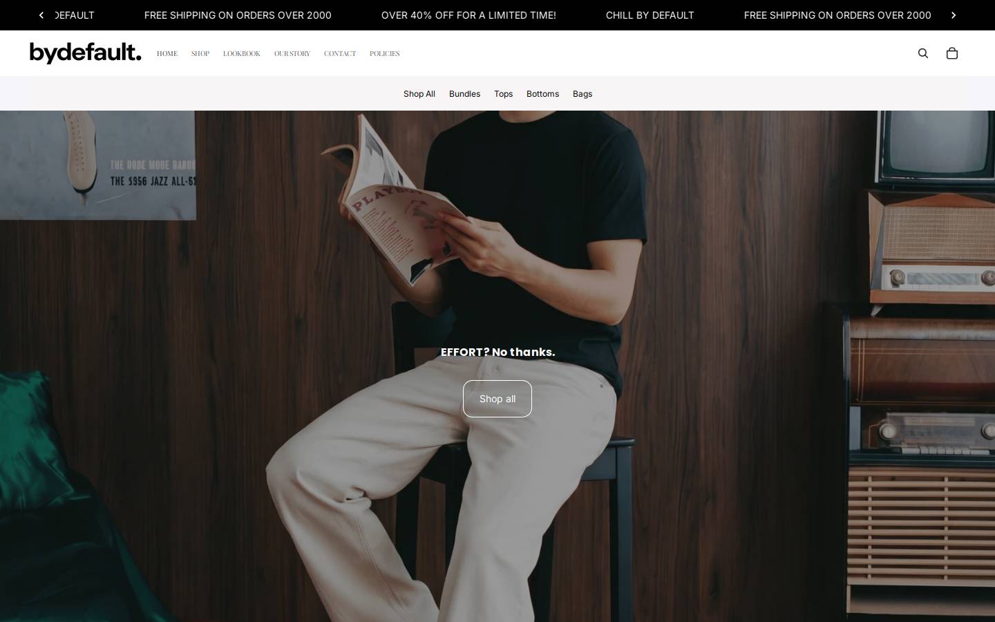 bydefault.store homepage screenshot