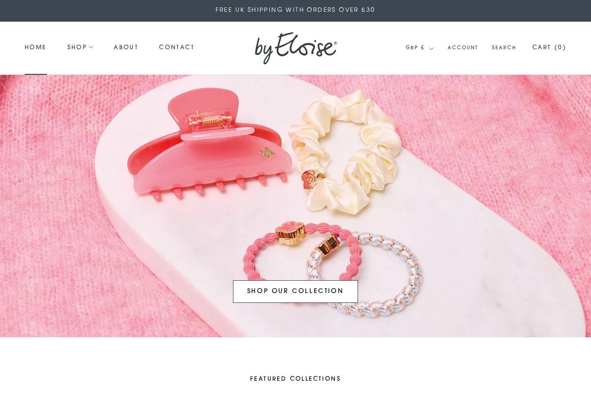 Byeloise homepage screenshot