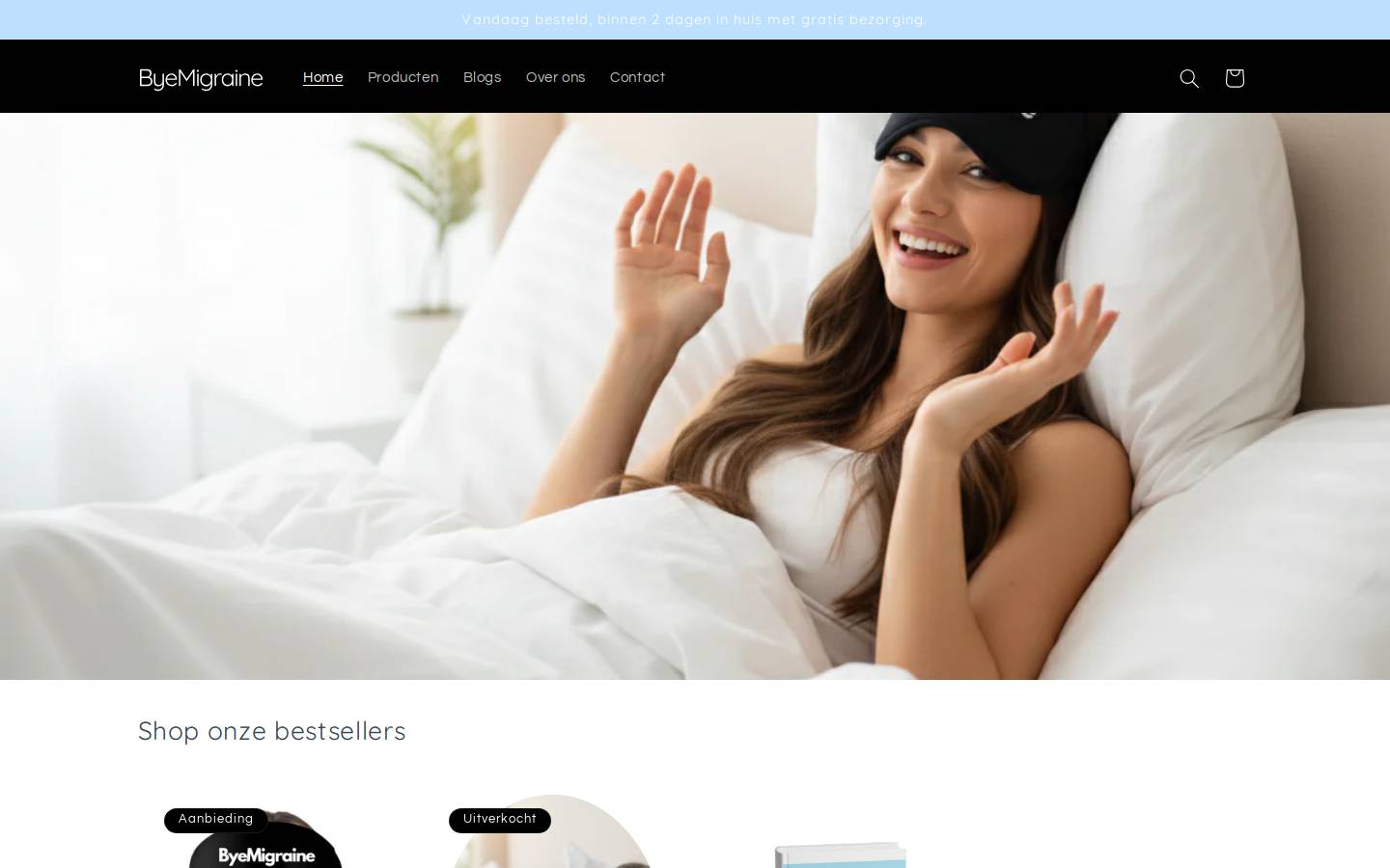 Byemigraine homepage screenshot