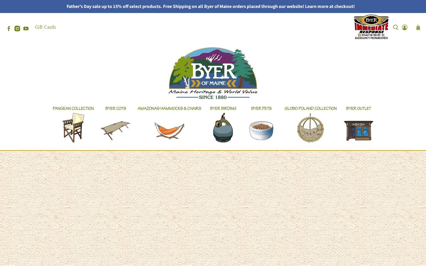 byerofmaine.com homepage screenshot