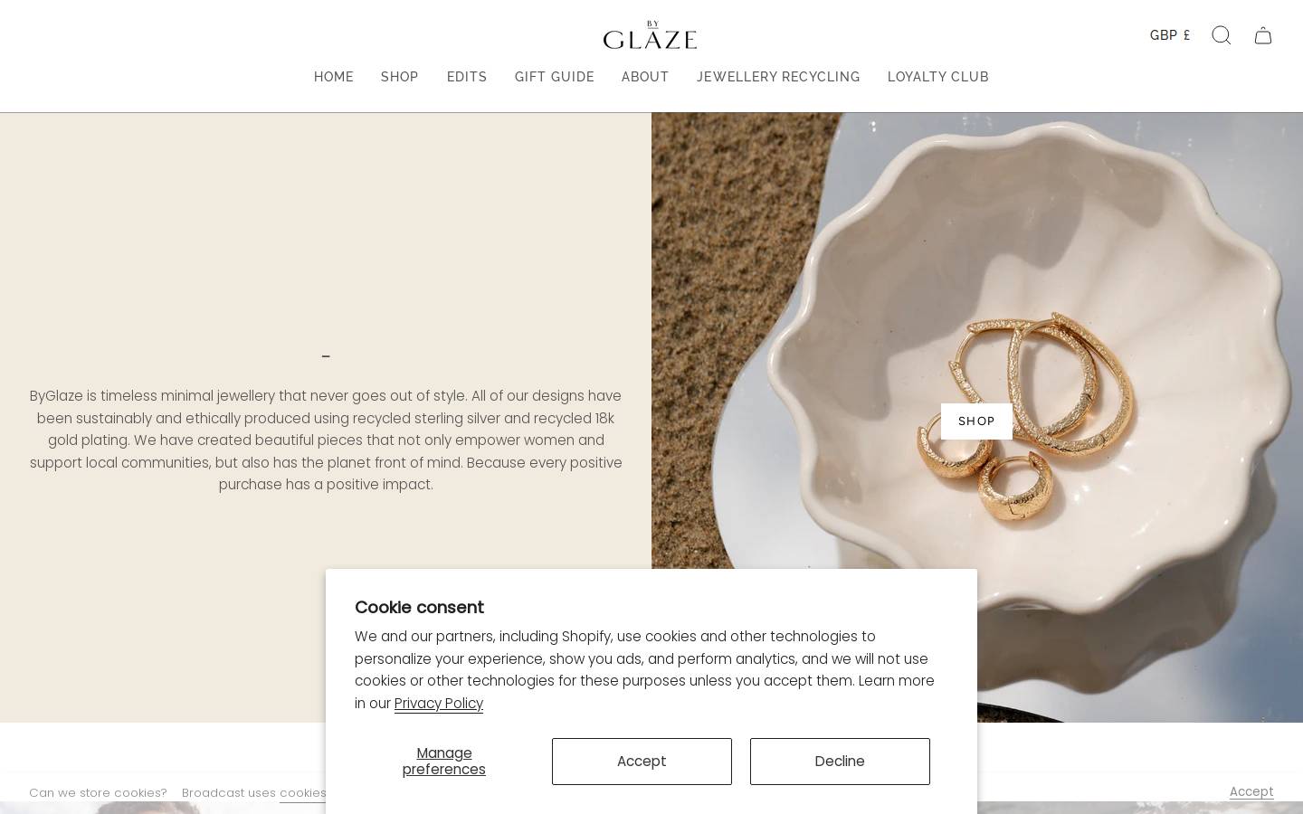 By Glaze homepage screenshot