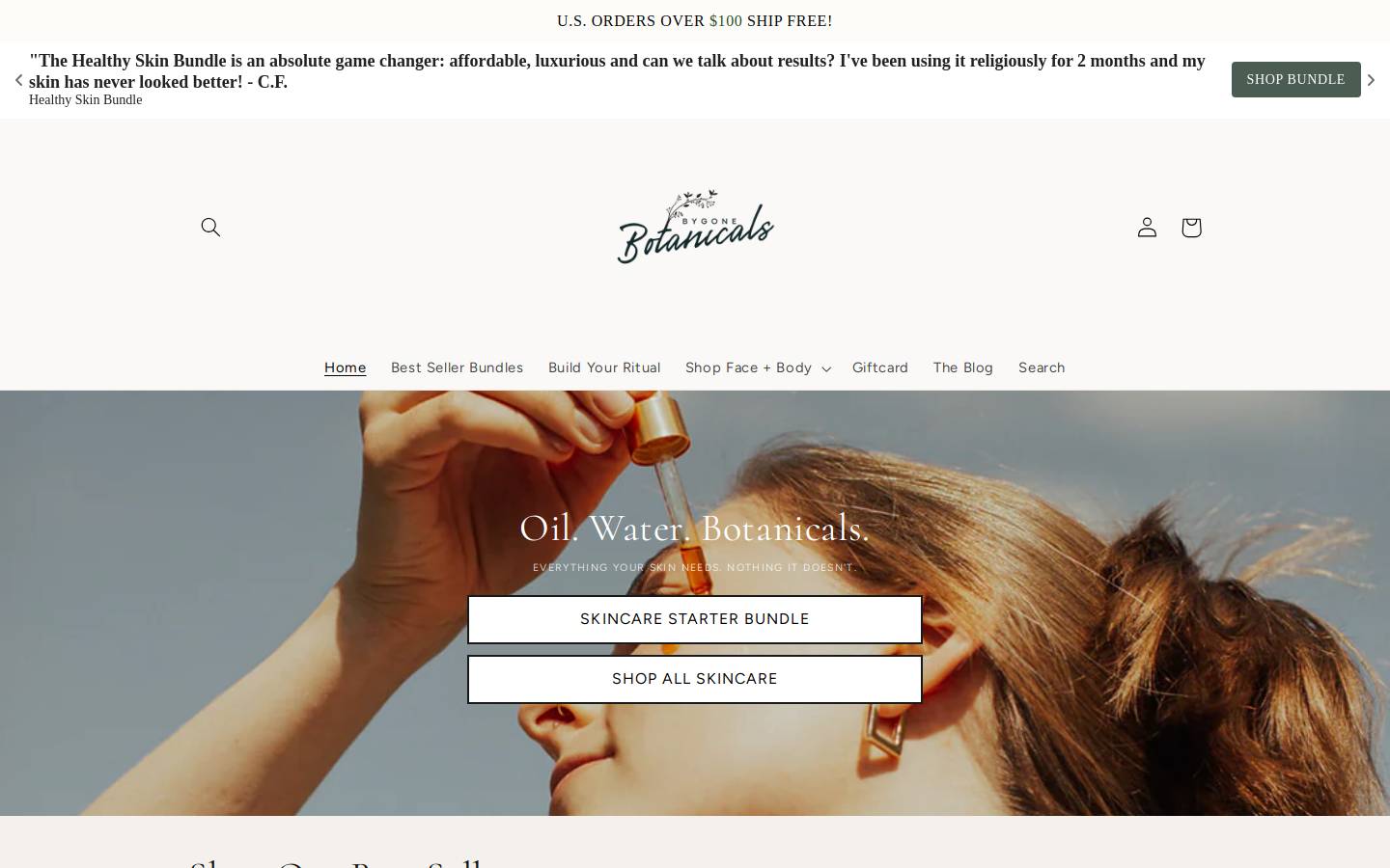 bygonebotanicals.com homepage screenshot