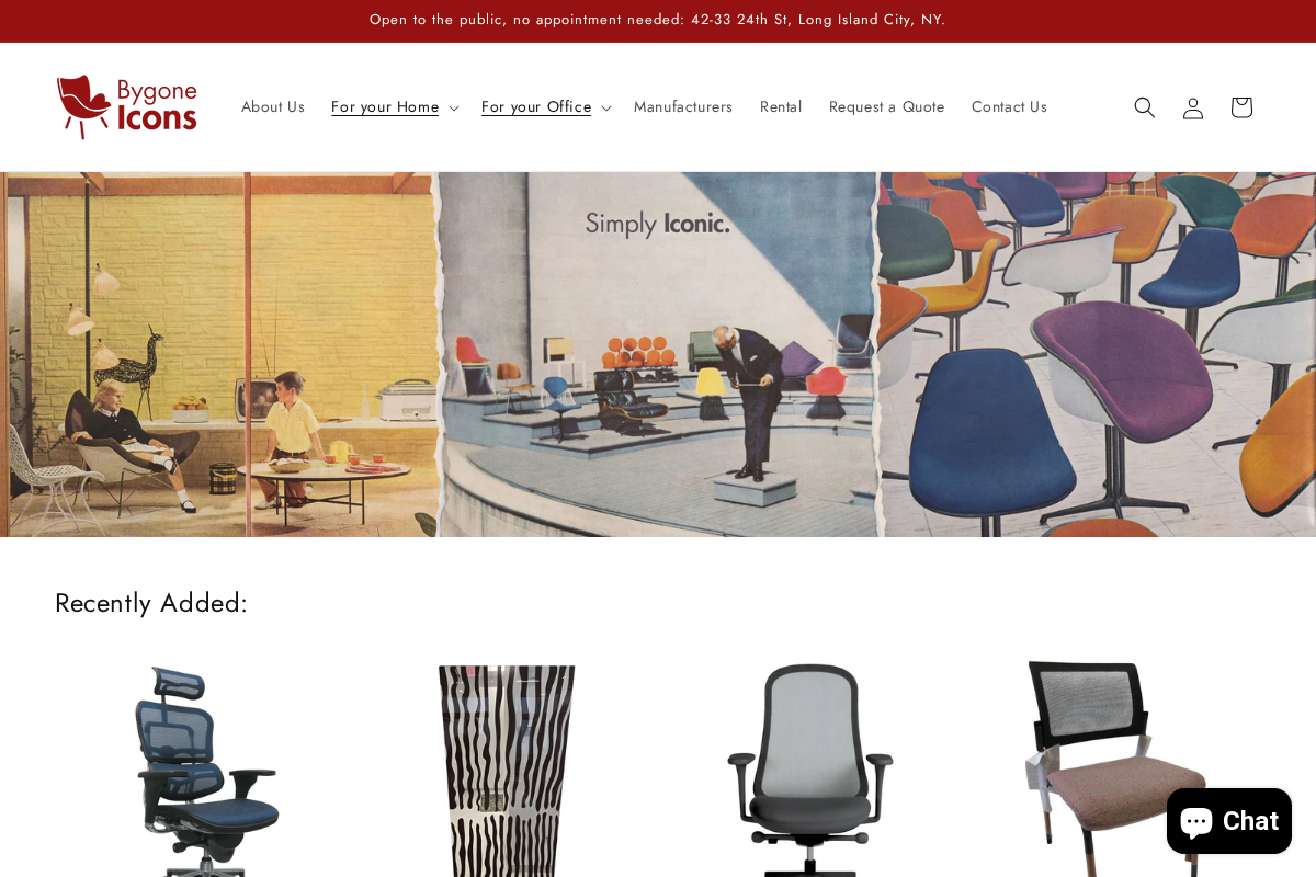 Bygone Icons homepage screenshot