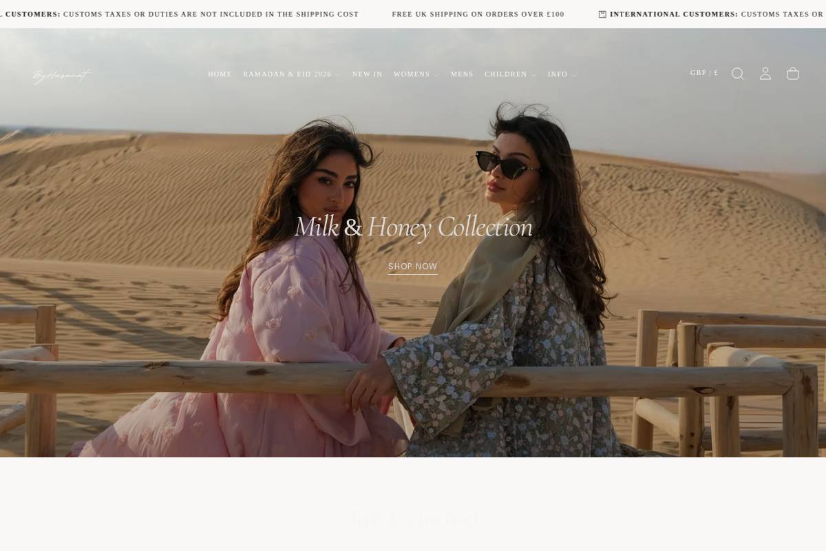 byhasanat.co.uk homepage screenshot