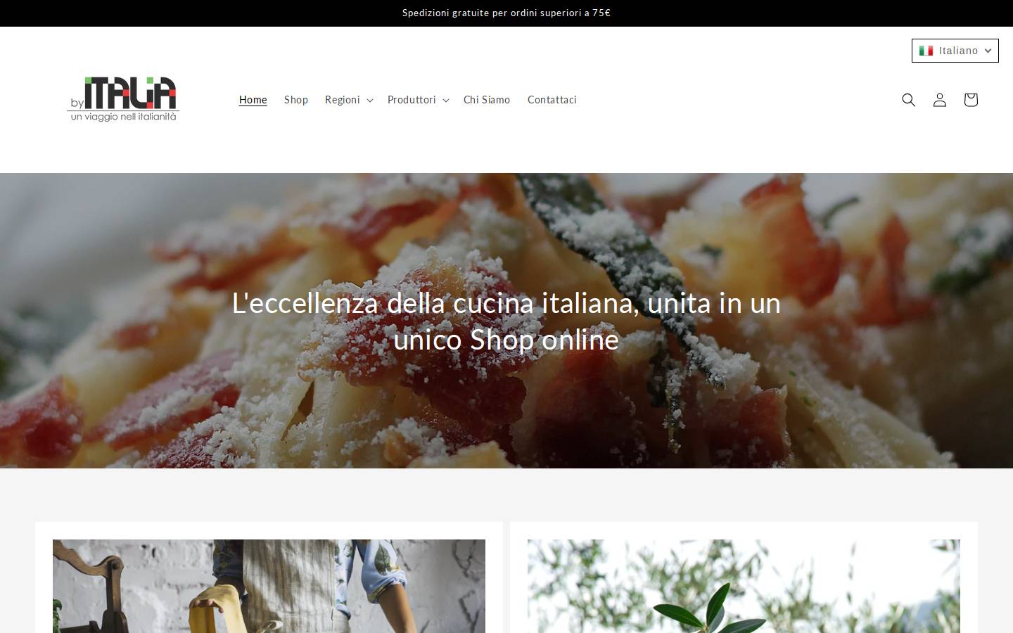 byitalia.com homepage screenshot