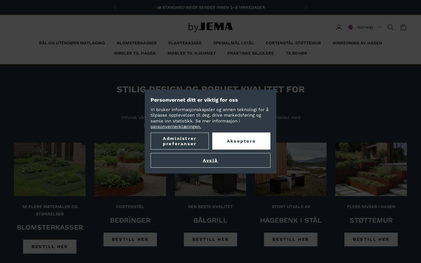 byjema.no homepage screenshot