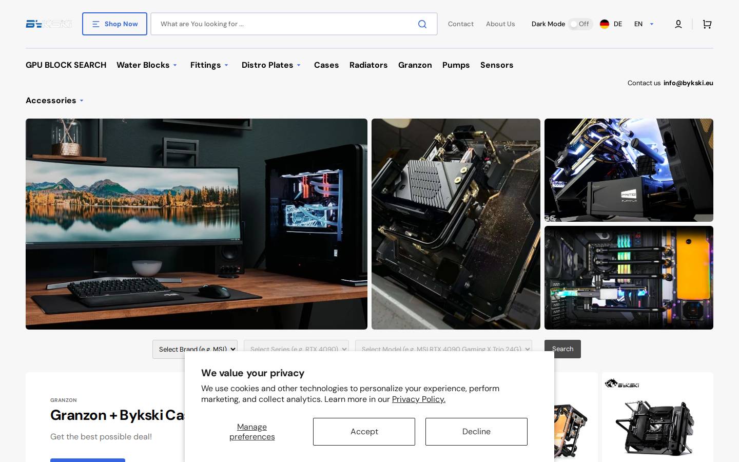 Bykski homepage screenshot