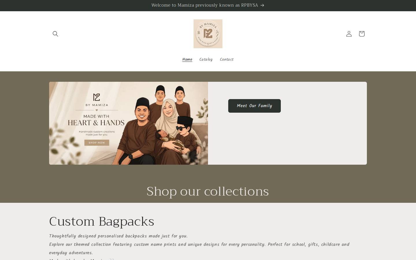 bymamiza.com homepage screenshot
