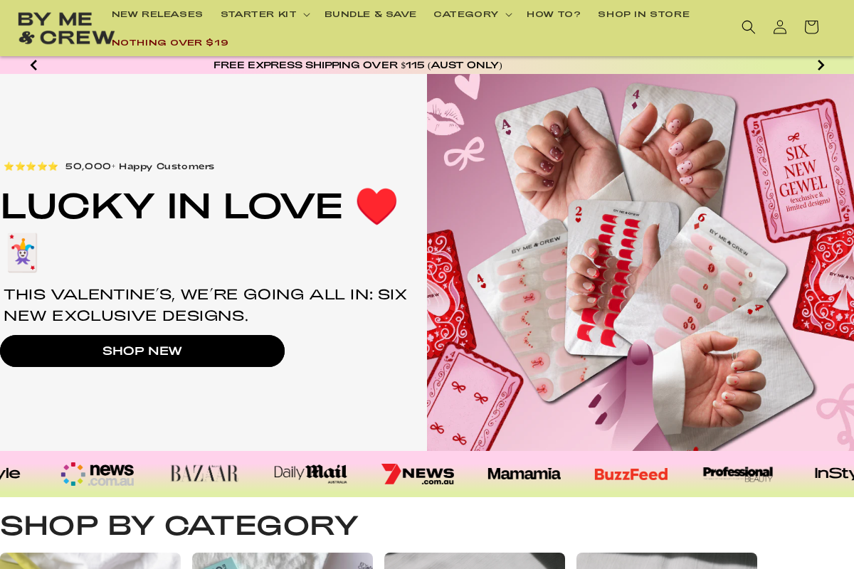 By Me and Crew homepage screenshot