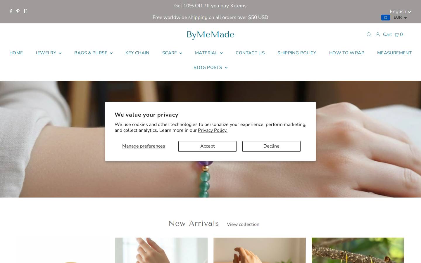 bymemades.com homepage screenshot