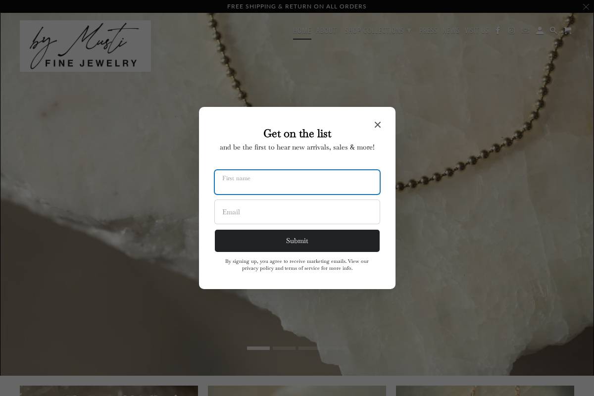bymusti.com homepage screenshot