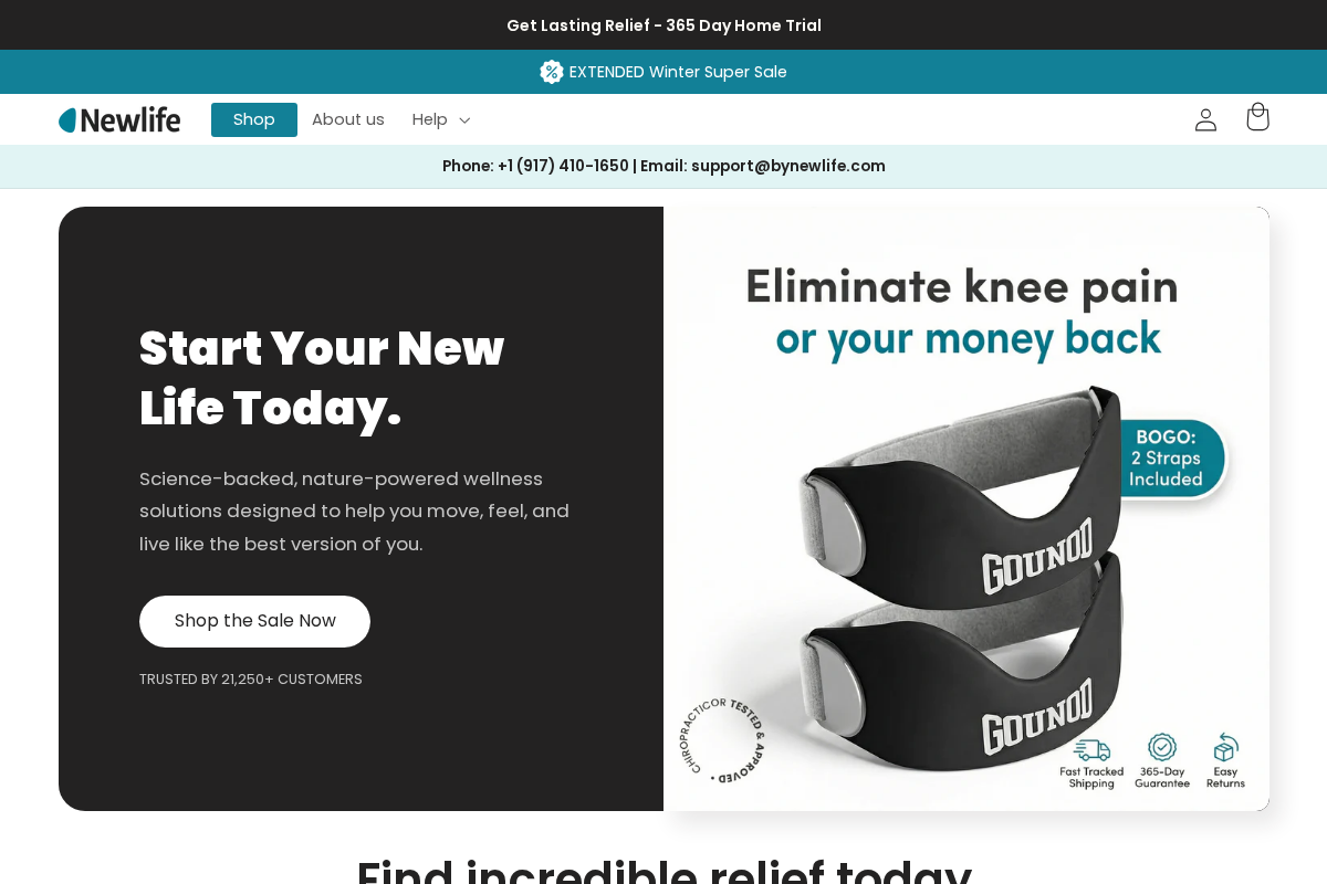 Newlife homepage screenshot