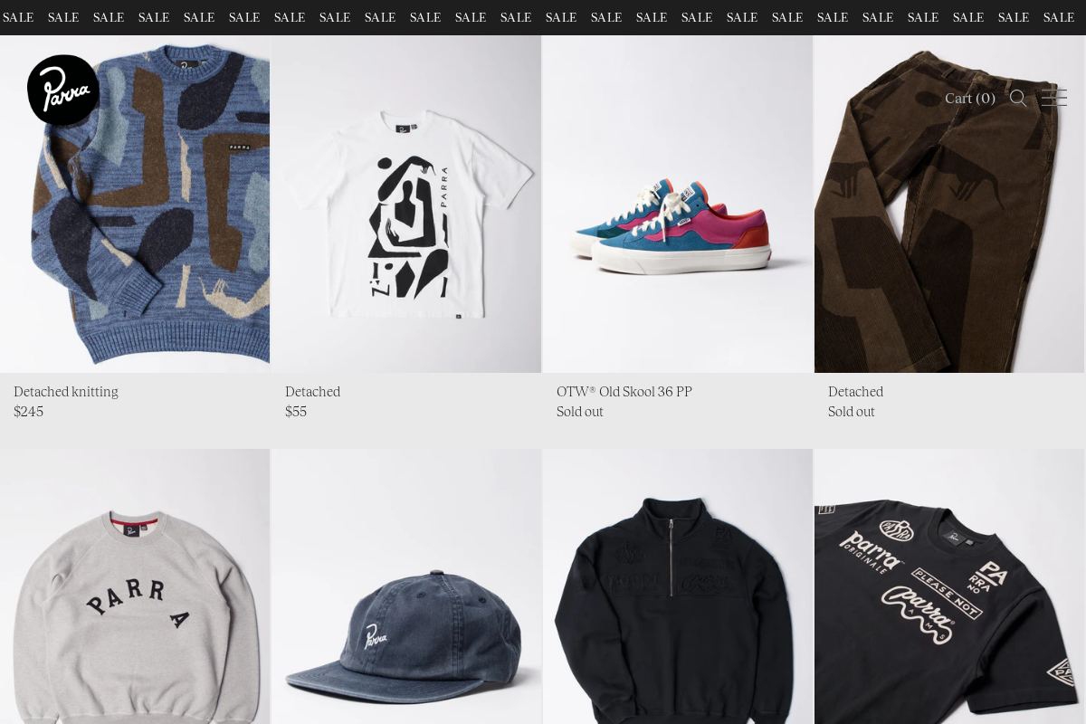 by Parra USA homepage screenshot