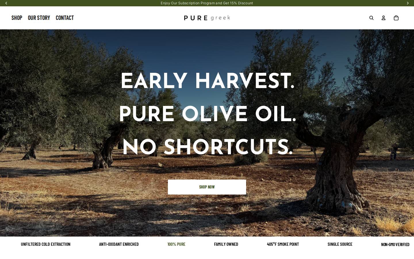 bypuregreek.com homepage screenshot