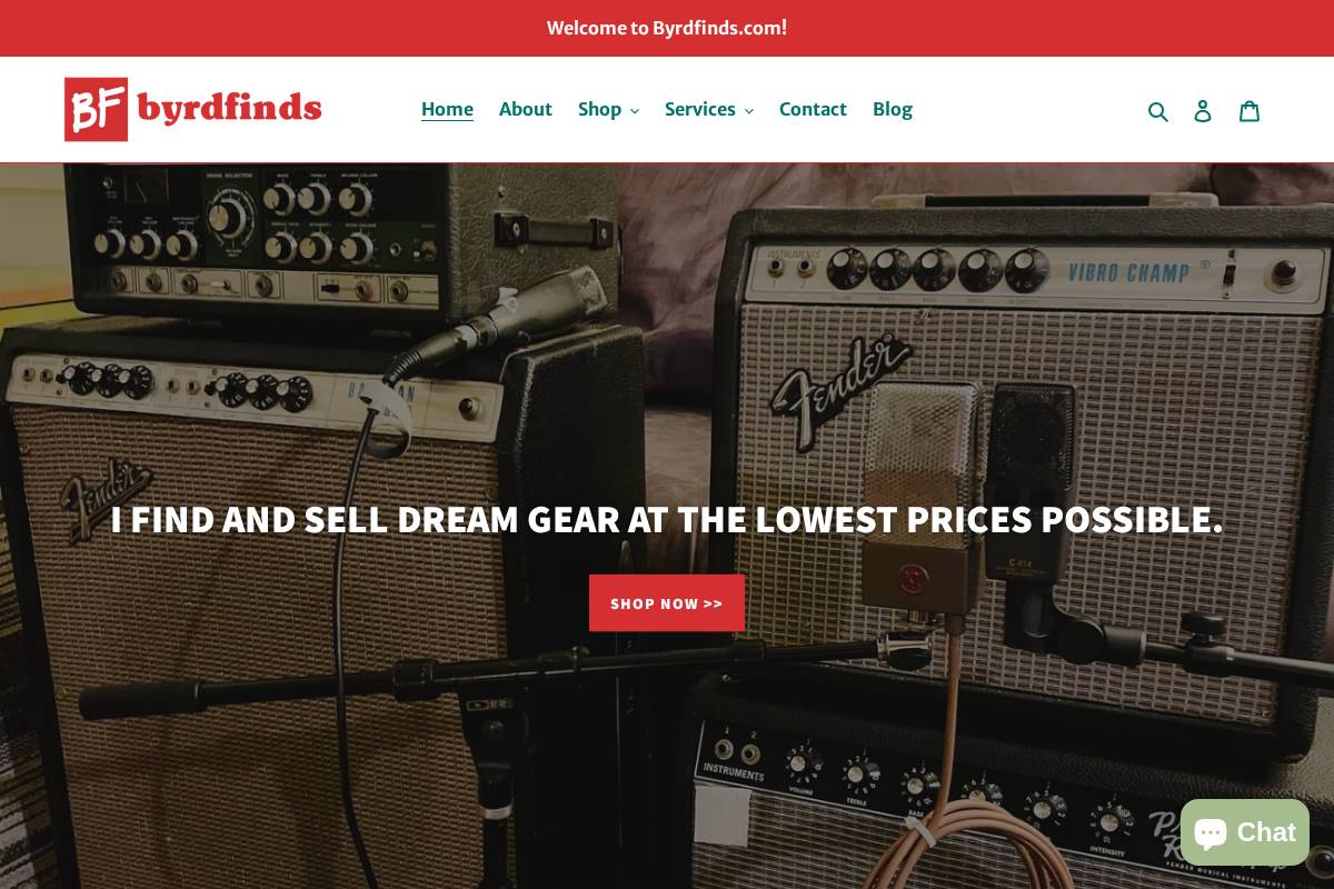 byrdfinds.com homepage screenshot