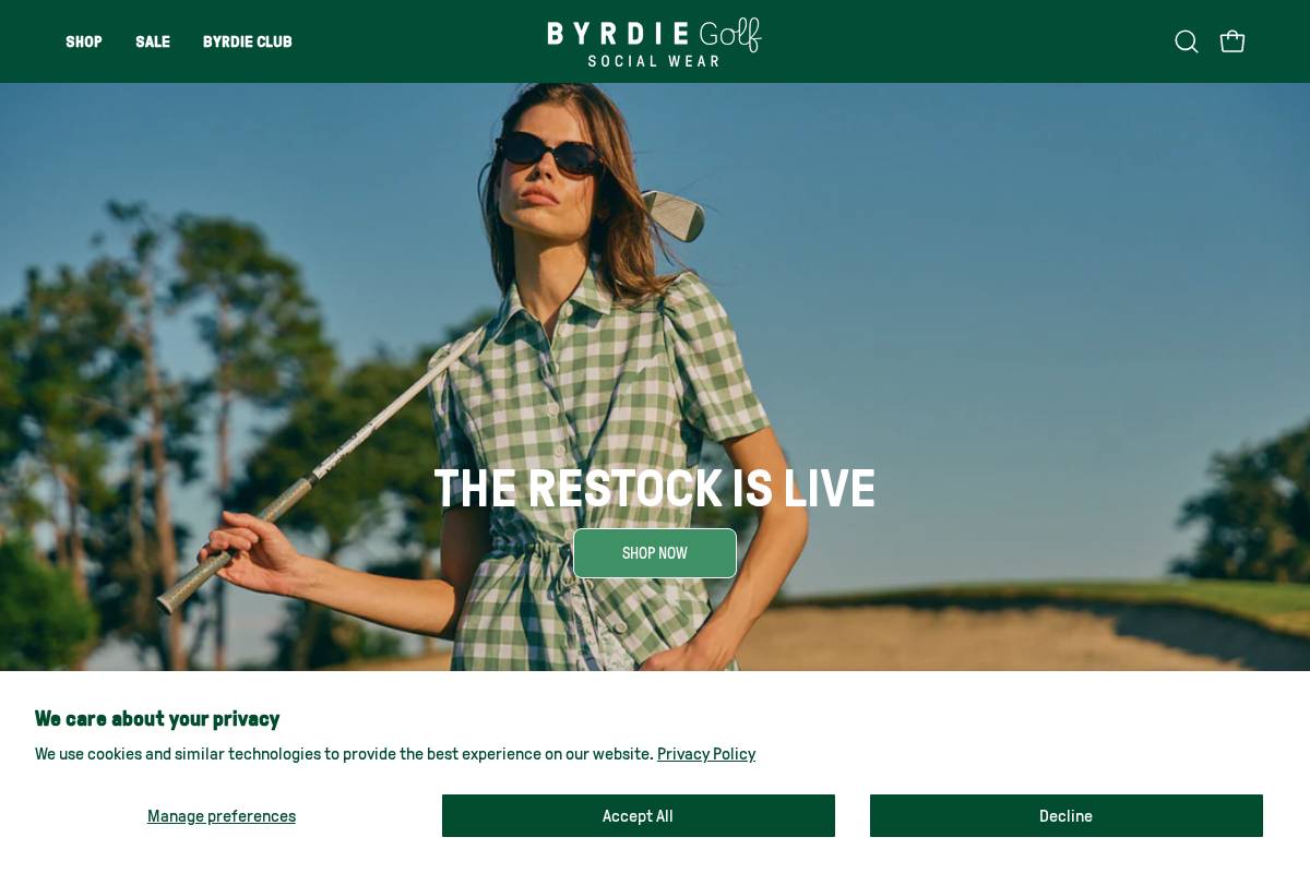 byrdiegolfsocial.com homepage screenshot
